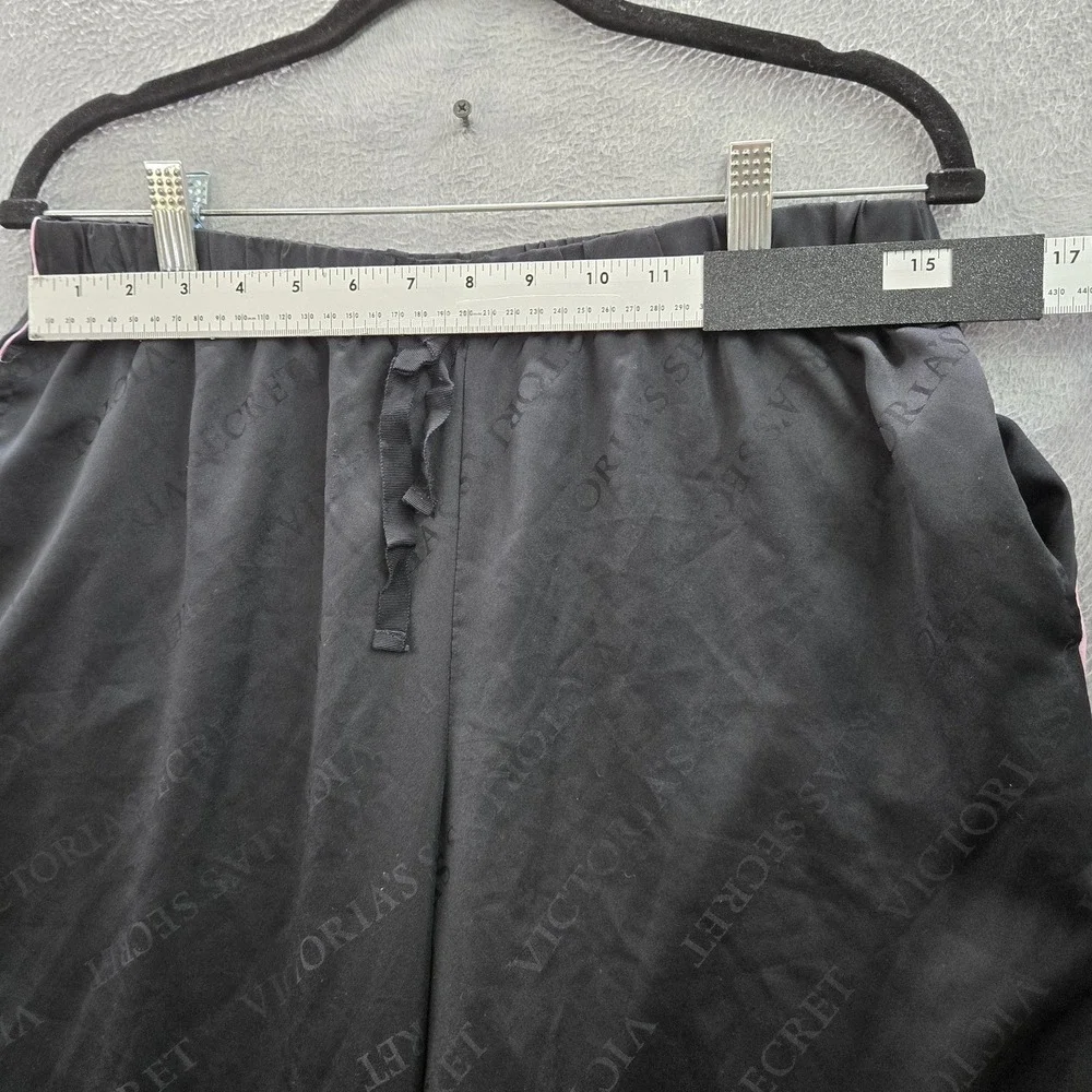 Victoria's Secret Women Sleepwear‎ M Black Lounge Logo AOP Graphic Print